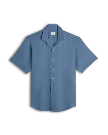 Dusty Blue Cuban Collar Shirt