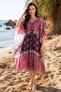 Printed Satin Kaftan
