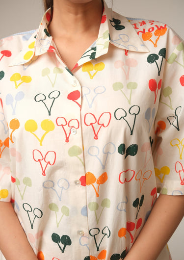 Playful Cherry Print-Cotton Night Suit