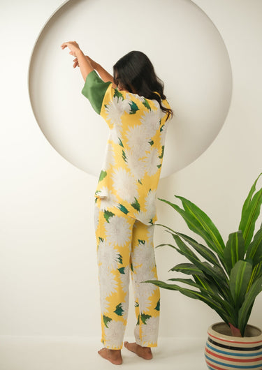 Sunlit Bloom-Printed Night Suit