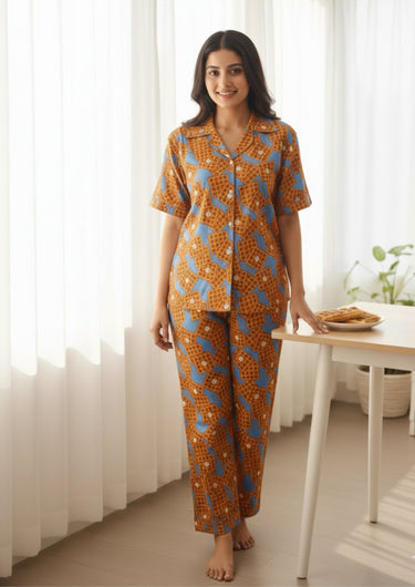 Waffle Morning Printed Night Suit