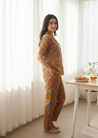 Waffle Morning Printed Night Suit
