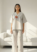 Blush Charm Hand-Embroidered Night Suit