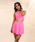 Hot Pink-Halter Swim Set