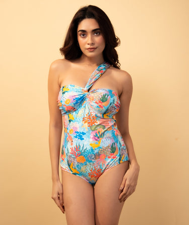 Coral Symphony print-Swimsuit