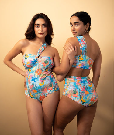 Coral Symphony print-Swimsuit