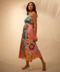 Sunset Bloom – Multicolor Printed Beach Dress