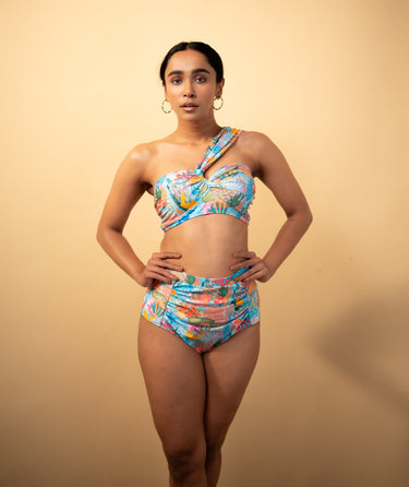 Coral Symphony One-Shoulder Swimsuit