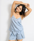 Bliss in Every Move – Satin Bridal Shorts Set
