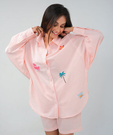 Playful Ease – Oversized Shirt & Shorts Set