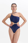 Navy Embellished One Shoulder