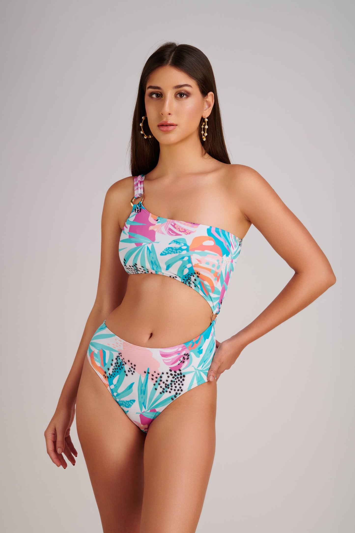 LUSH ONE SHOULDER SWIMSUIT