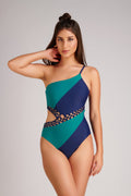 One Shoulder Mesh Swimsuit