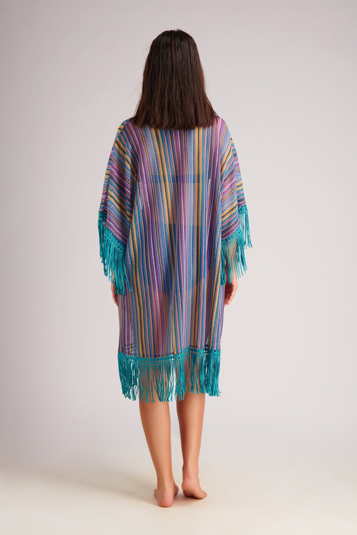 GYPSY BLUE FRINGE CAPE