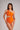 Orange Mesh One Shoulder Swimsuit