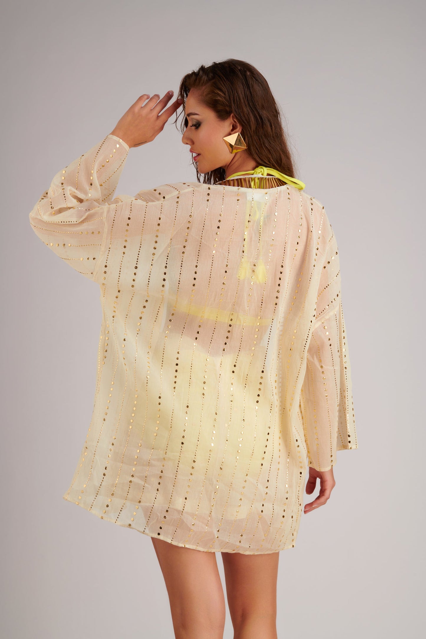 EMBELLISHED MUL CAPE