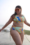 Woman in a colorful bikini 