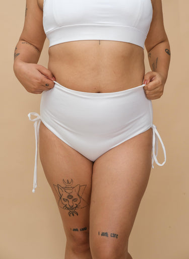 Woman wearing a white bikini