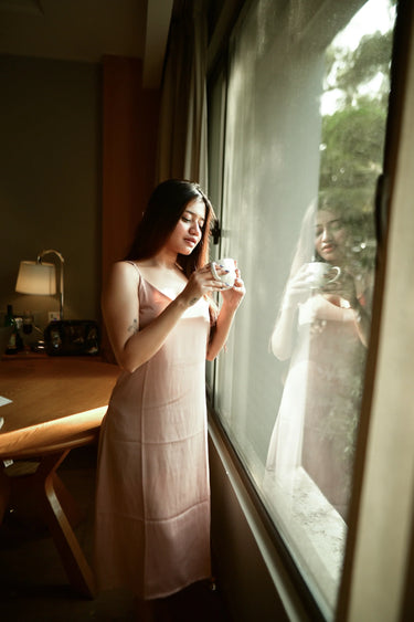 Slip Dress & Robe- Roselia