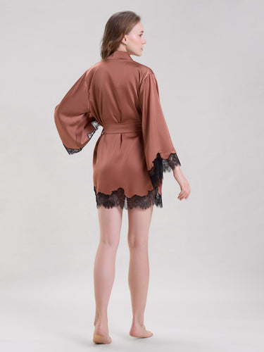 Bronze Robe With Bralette Set