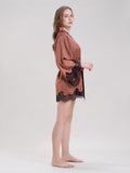 Bronze Robe With Cami Top & Shorts