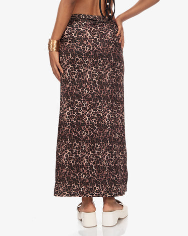 Leopard Print Gathered Skirt