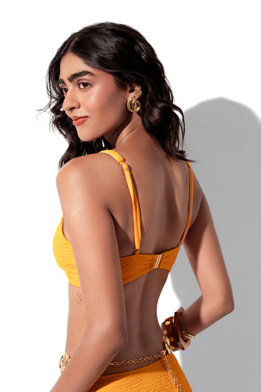 Mango Textured Knot Bikini Top