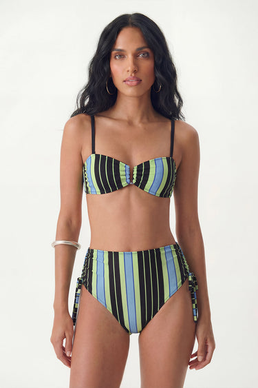 Midnight Stripe Bandeau Bikini Set