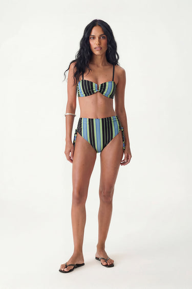 Midnight Stripe Bandeau Bikini Set