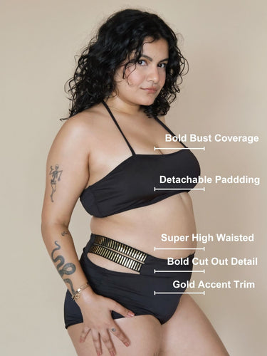 Black Halter Queen Set (2 Pcs)