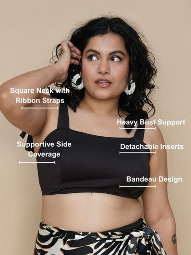 Black Butterfly Romantic Knot Top