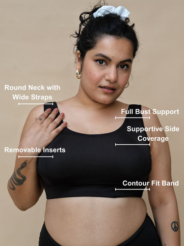 Black Butterfly Round Neck Top
