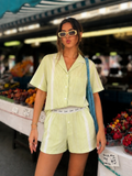 Green Striped Cotton Shorts Nightsuit