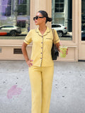 Butter Yellow Gingham Pajama Set