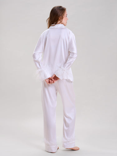 Pearl White Feather Nightsuit