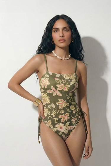 Olive Floral Monokini