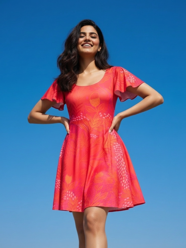 Sangria Modest Swimdress with Sleeves