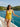 Halter Neck Yellow Ruched Swimsuit