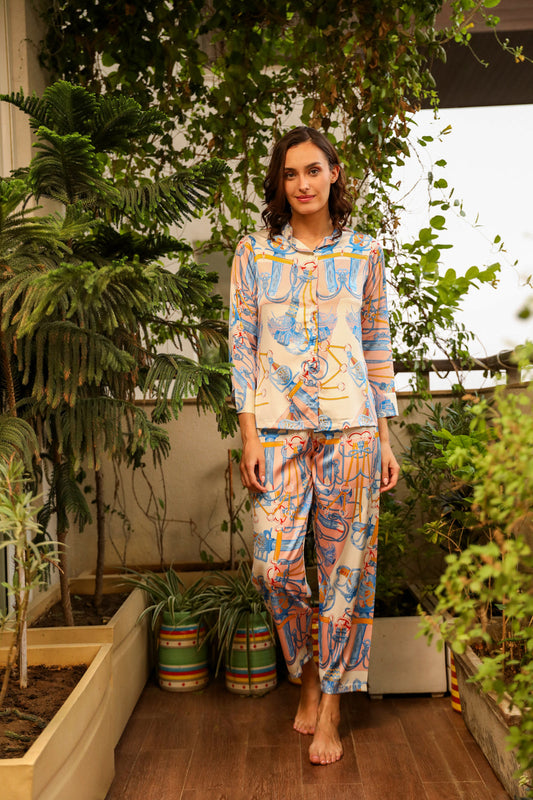 Printed Satin Co-ord Set