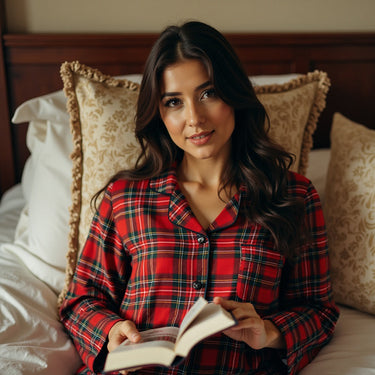 Flannel Pajama Set In Christmas Check