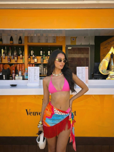 Pina Colada sarong with fringe hem detail – women’s resortwear