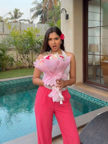 Love Edit Pink Stripe Cotton Lounge Pants