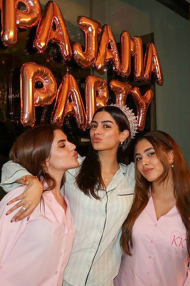 Pink Pajama Party Cotton Customised Set