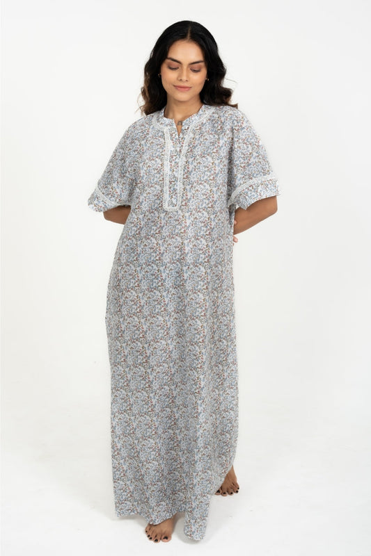 Mistleaf - Embroidered Cotton Nighty