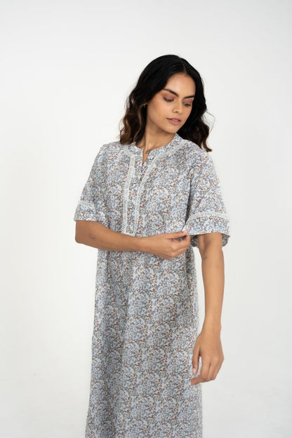 Mistleaf - Embroidered Cotton Nighty