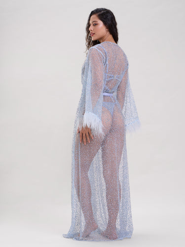 Elsa Embellished Sheer Robe With Belt