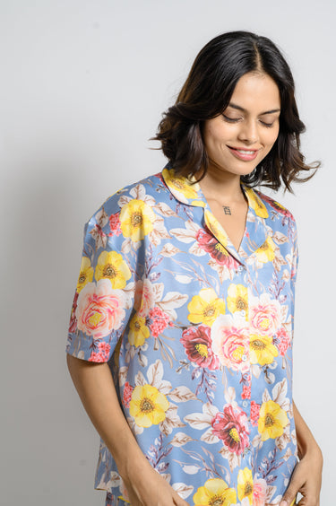 Bloom Pop – Satin Night Suit Set