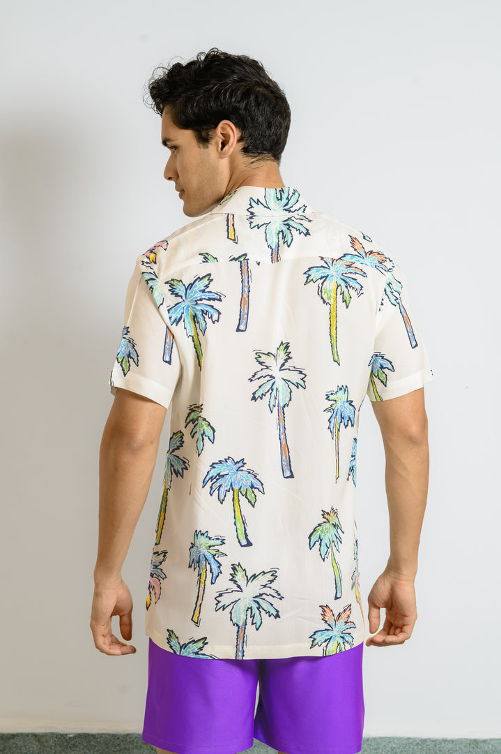 Men Beach Wear Printed Shirt