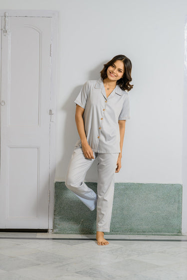 Cloud Loop Button Pajama Set