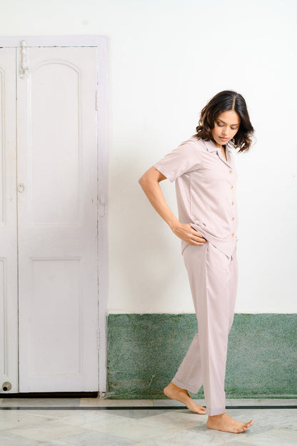 Blush Loop Button Pajama Set